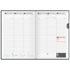 Buchkalender Mod. studioplan int. 2027 | 16,8×24 cm, Kunststoff, schwarz