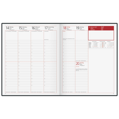 Buchkalender Premium Mod. Managerkalender TM 2027 | 20,5×26 cm, Kunstleder, rotbraun