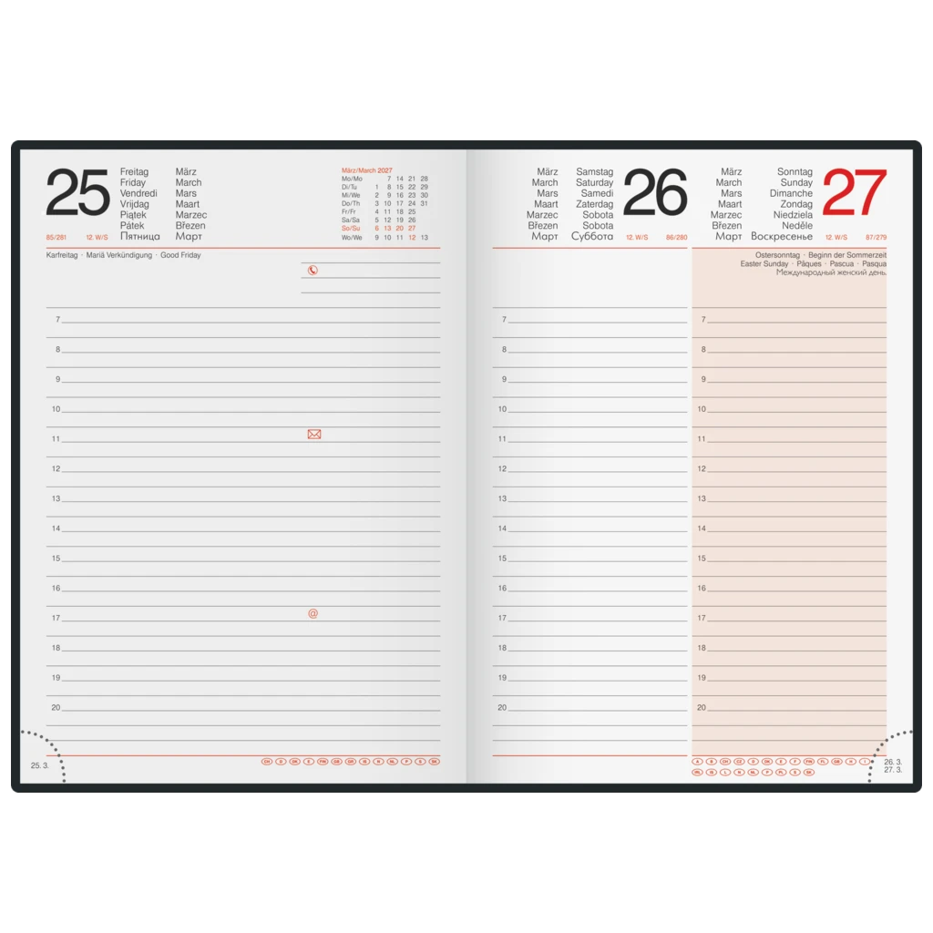 Buchkalender Mod. Mentor 2027 | A5, Kunstleder, dunkelgrün