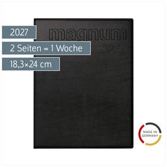 Buchkalender Mod. magnum 2027 | 18,3×24 cm, Kunstleder, schwarz