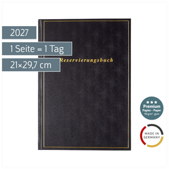 Reservierungsbuch Premium 2027 | A4, Kunststoff, schwarz