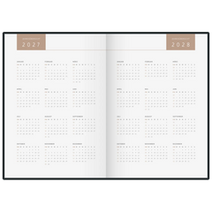 Buchkalender Premium Young Line 2027 „Browny“ | A5, Kunstleder