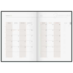 Buchkalender Premium Young Line 2027 „Browny“ | A5, Kunstleder