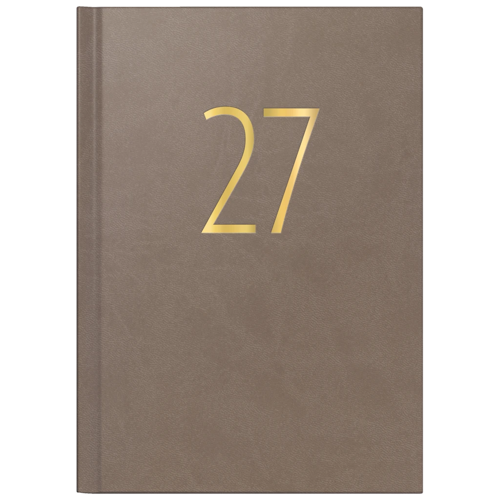 Buchkalender Premium Young Line 2027 „Browny“ | A5, Kunstleder