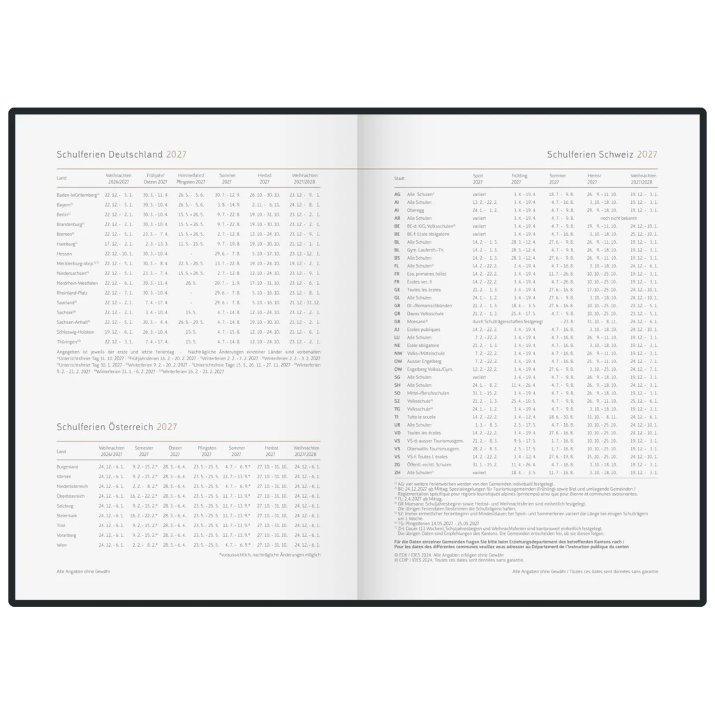 Buchkalender Premium Young Line 2027 „Watercolor“ | A5, Papier