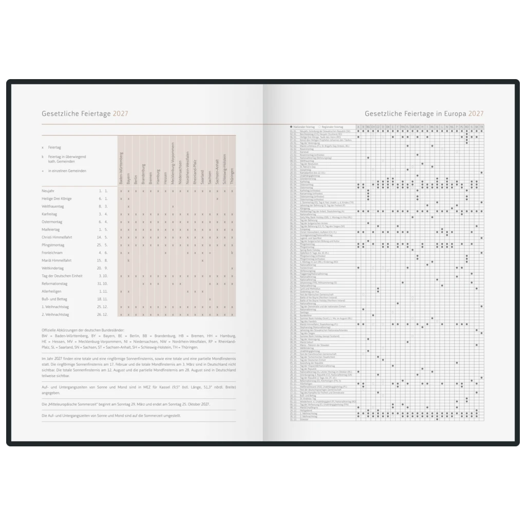 Buchkalender Premium Young Line 2027 „Watercolor“ | A5, Papier