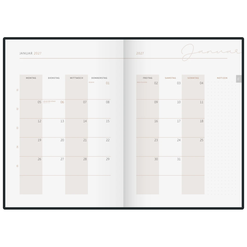 Buchkalender Premium Young Line 2027 „Watercolor“ | A5, Papier