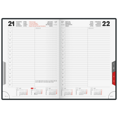 Buchkalender Mod. ROMA 1 2027 | A5, Kunstleder, schwarz