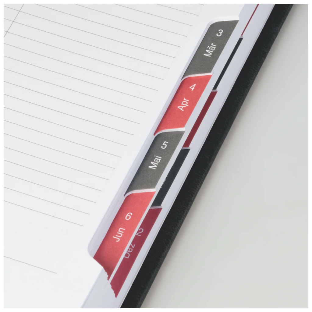 Buchkalender Mod. ROMA 1 2027 | A5, Kunstleder, schwarz