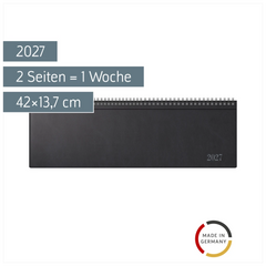 Querterminbuch Mod. futura 5 2027 | 42×13,7 cm, Kunststoff, schwarz