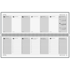 Querterminbuch Mod. futura 5 2027 | 42×13,7 cm, Kunststoff, schwarz