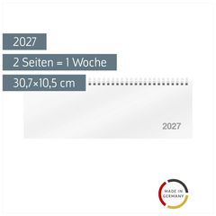 Querterminbuch Mod. ac-Wochenquerterminer 2027 | 30,7×10,5 cm, Karton, weiß