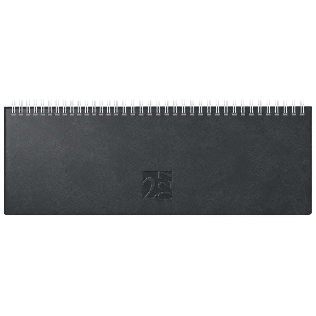 Querterminbuch Mod. ac-Wochenquerterminer 2027 | 30,7×10,5 cm, Kunstleder, schwarz