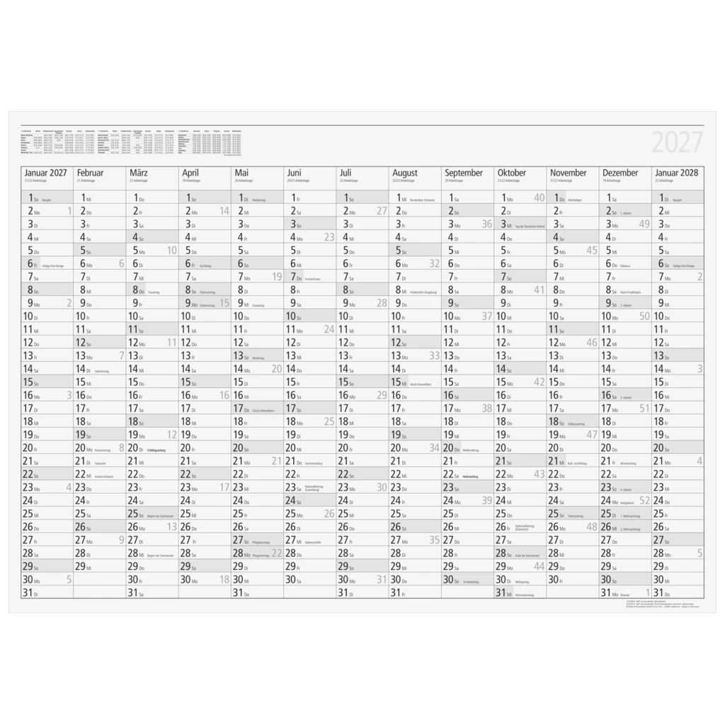 Plakatkalender Mod. young design 2027 | 86×61 cm