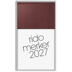 Vormerkbuch Mod. Merker 2027 | 10,8×20,1 cm, Kunststoff, dunkelrot
