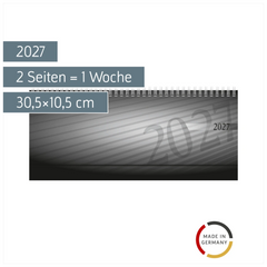 Querterminbuch Mod. septant 2027 | 30,5×10,5 cm, Kunststoff, anthrazit