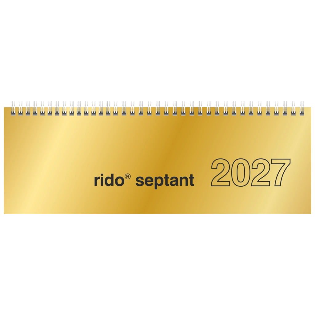Querterminbuch Mod. septant 2027 | 30,5×10,5 cm, Karton, gold