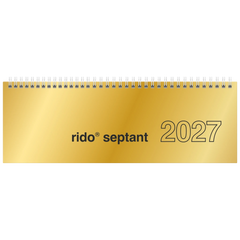Querterminbuch Mod. septant 2027 | 30,5×10,5 cm, Karton, gold