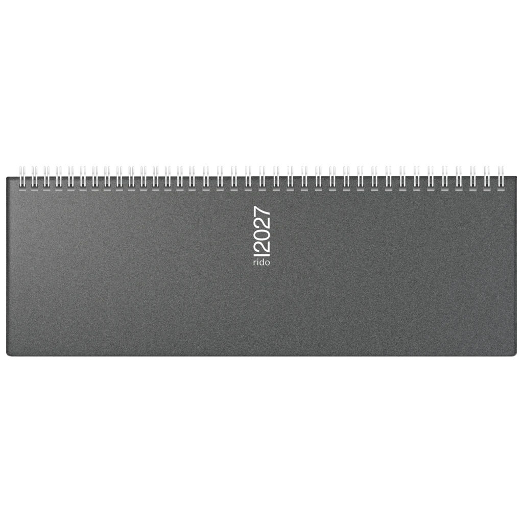 Querterminbuch Mod. septant 2027 | 30,5×10,5 cm, Kunststoff, grau