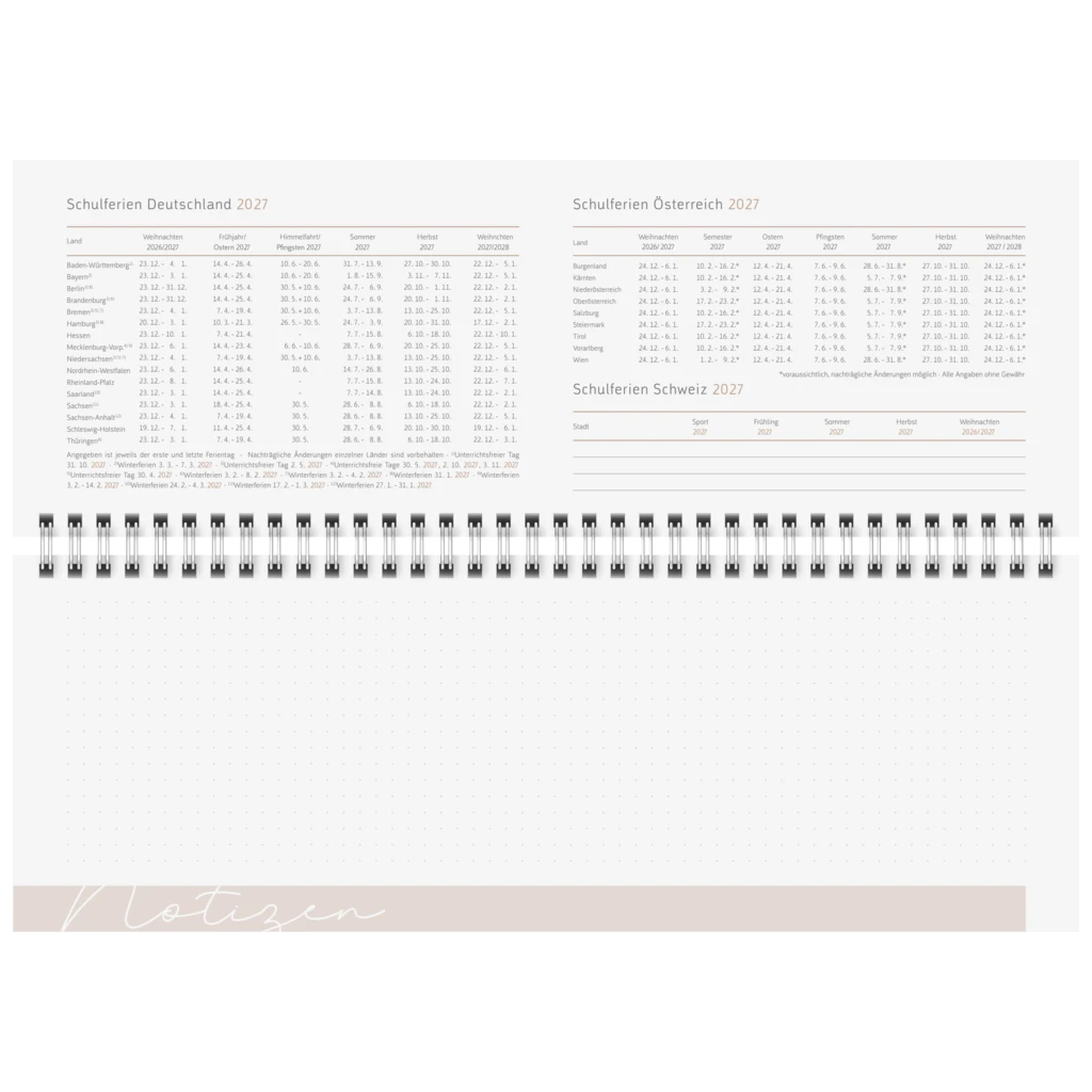 Querterminbuch Premium Young Line 2027 „Moon“ | 29,7×10,5 cm, Papier