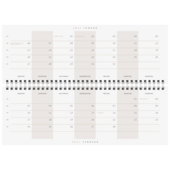 Querterminbuch Premium Young Line 2027 „Monstera“ | 29,7×10,5 cm, Papier