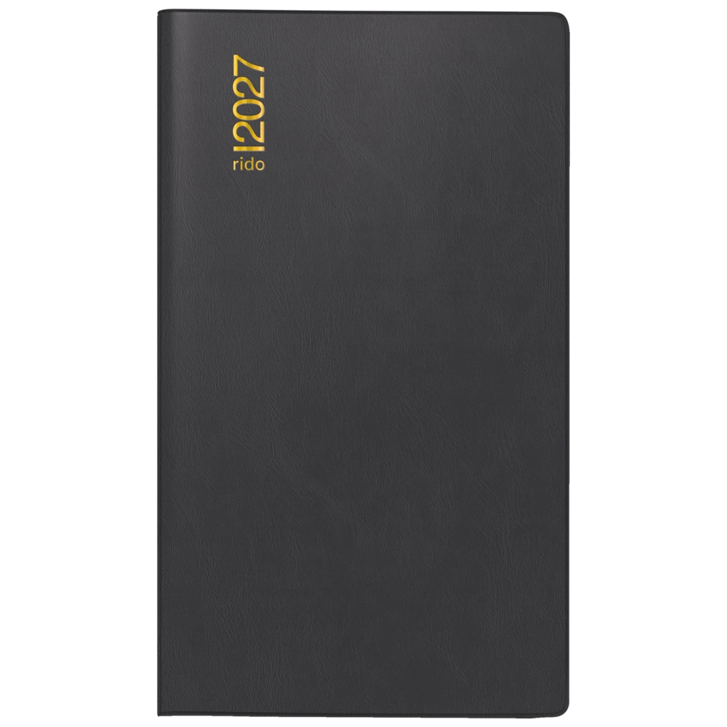 Taschenkalender Mod. TM 12 2027 | A6, Kunststoff, schwarz