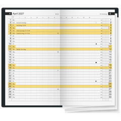 Taschenkalender Mod. Miniplaner d 15 2027 | A6, Kunstleder, rotbraun