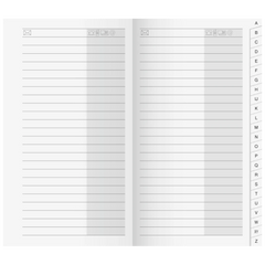 Adress-Registerheft | 8,7×15,3 cm, Karton, weiß