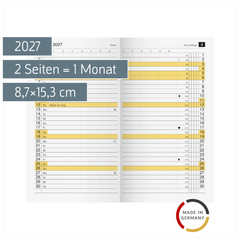 Monats-Ersatzkalendarium Mod. M-Planer 2027 | 8,7×15,3 cm, Karton, weiß