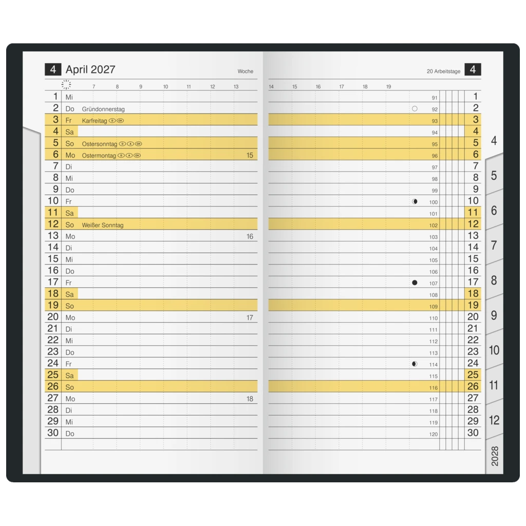 Taschenkalender Mod. M-Planer 2027 | A6, Kunststoff, blau