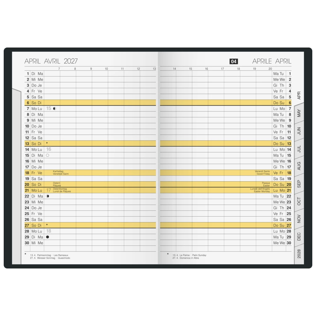 Taschenkalender Mod. uni-planer 2027 | A6, Kunststoff, bordeaux