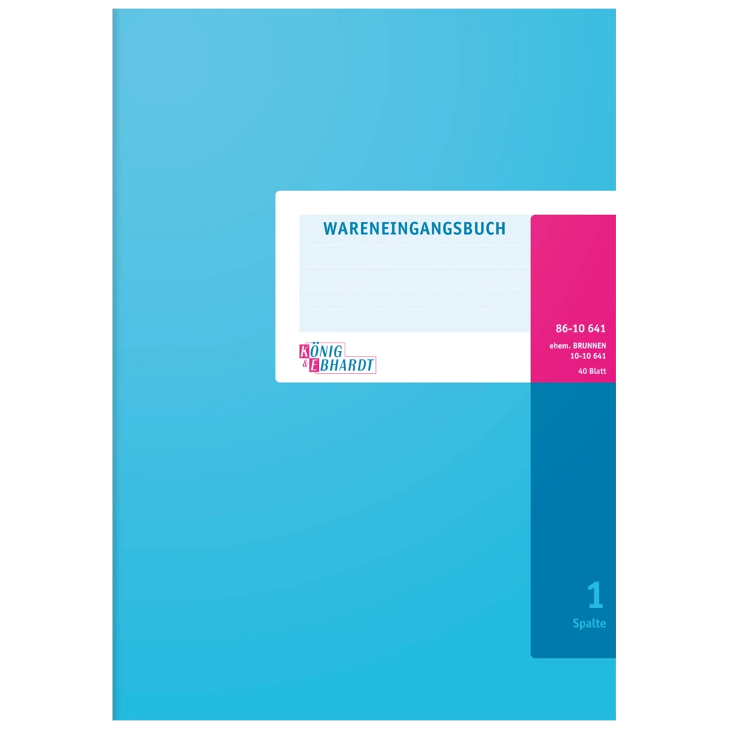 Waren- und Rechnungseingangsbuch | A4, 80 Seiten, Karton, magenta/hellblau