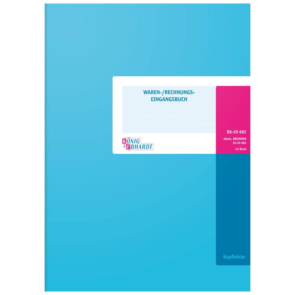 Waren- und Rechnungseingangsbuch | A4, 80 Seiten, Karton, magenta/hellblau