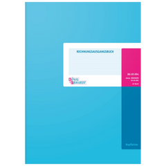 Rechnungsausgangsbuch | A4, 80 Seiten, Karton, magenta/hellblau