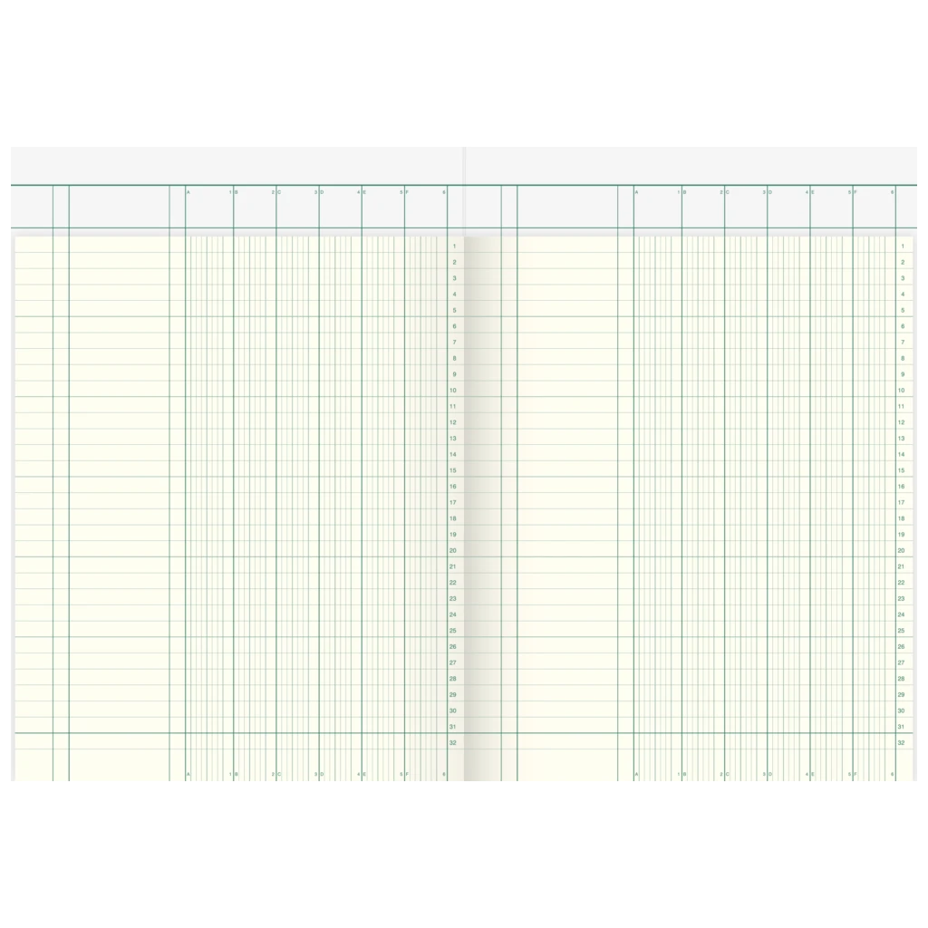 Spaltenbuch mit Kopfleiste | A4, 80 Seiten, 6 Spalten, Karton, magenta/hellblau