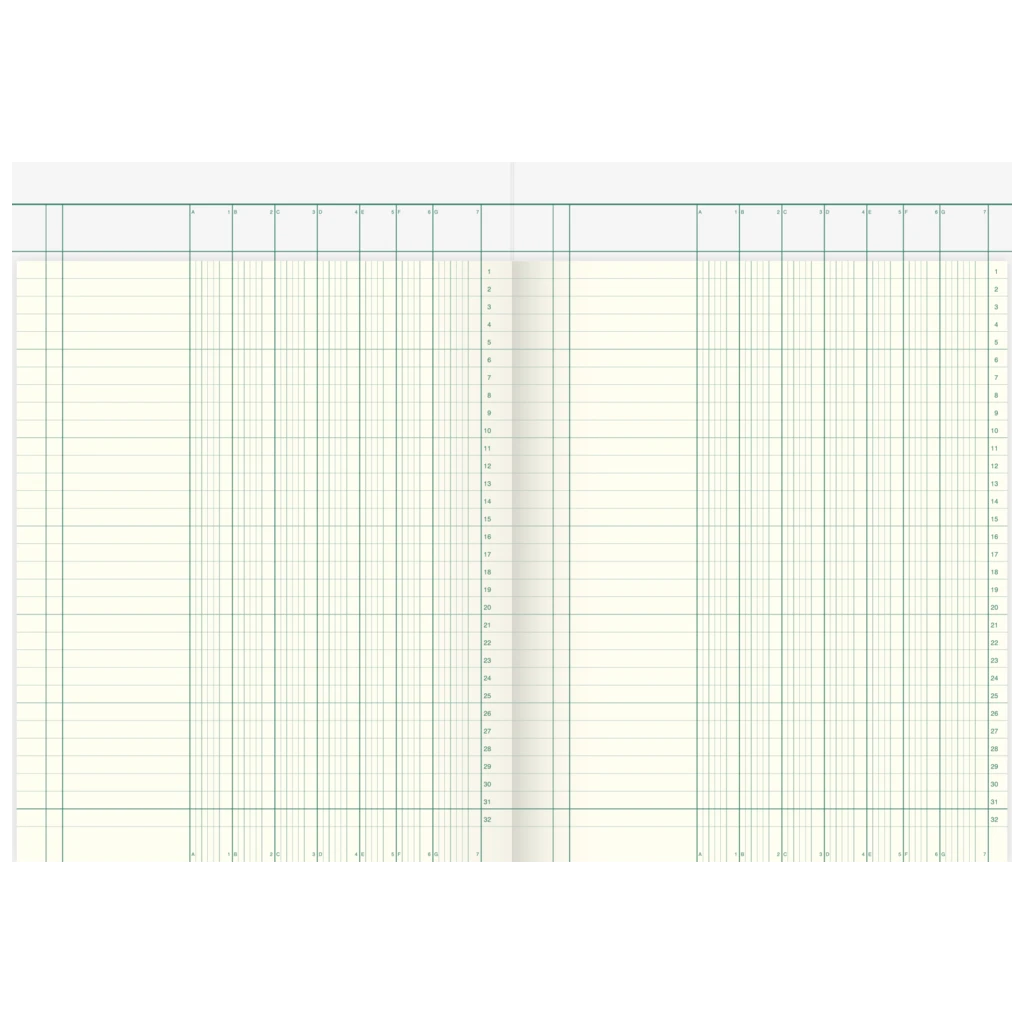 Spaltenbuch mit Kopfleiste | A4, 80 Seiten, 7 Spalten, Karton, magenta/hellblau
