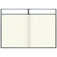 Geschäftsbuch mit Kopfleiste | A4, 288 Seiten, mit Seitenzahlen, kariert, Kunststoff, grau