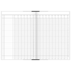 Spaltenbuch | A4, 192 Seiten, 16 Spalten, Papier, grau/schwarz