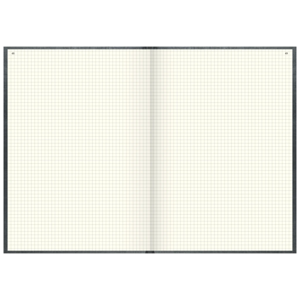 Geschäftsbuch | A4, 288 Seiten, mit Seitenzahlen, kariert, Kunststoff, grau
