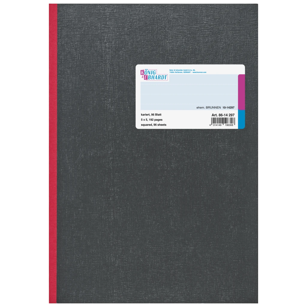 Geschäftsbuch | A4, 192 Seiten, kariert, Karton, dunkelgrau