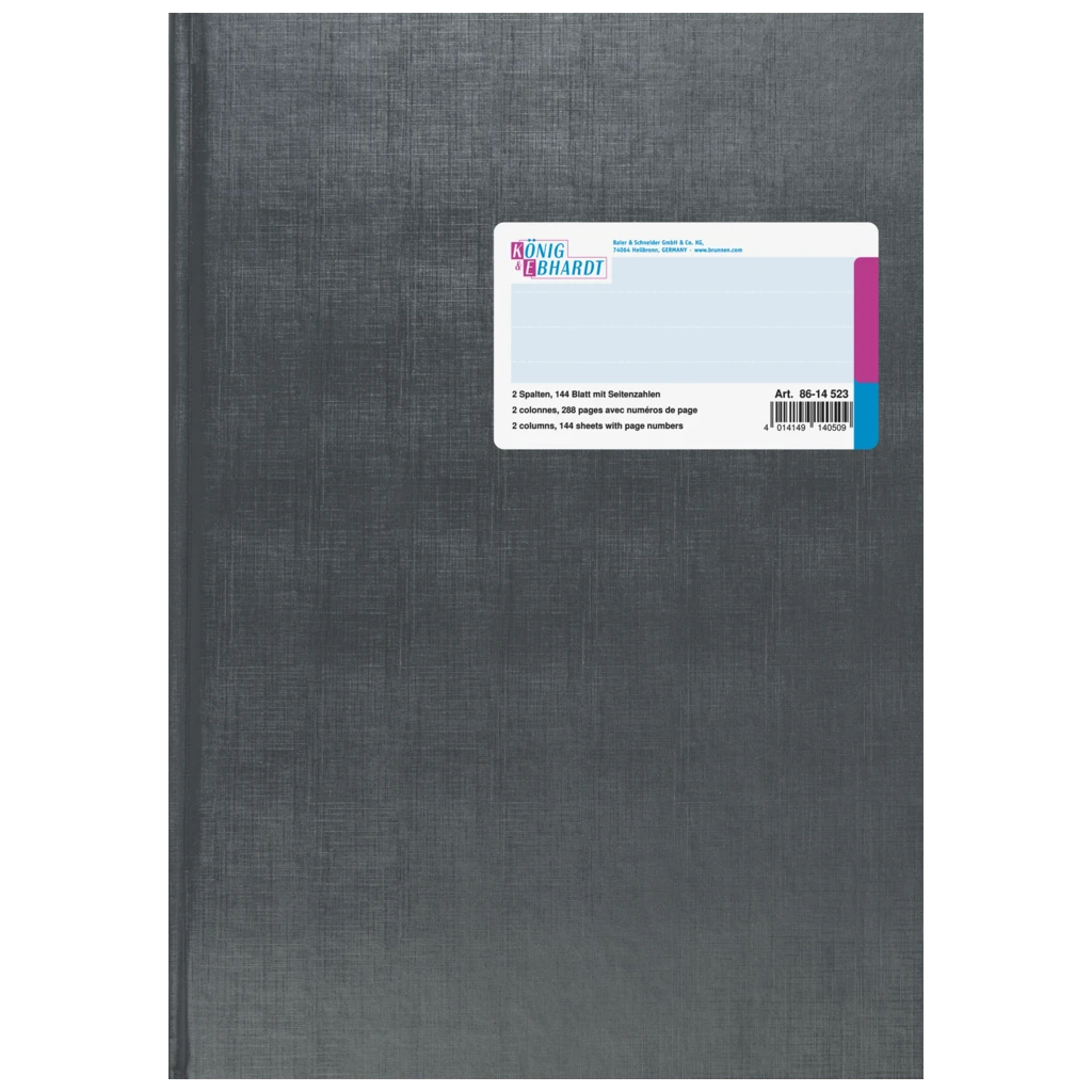 Spaltenbuch | A4, 288 Seiten, mit Seitenzahlen, 2 Spalten, Kunststoff, grau
