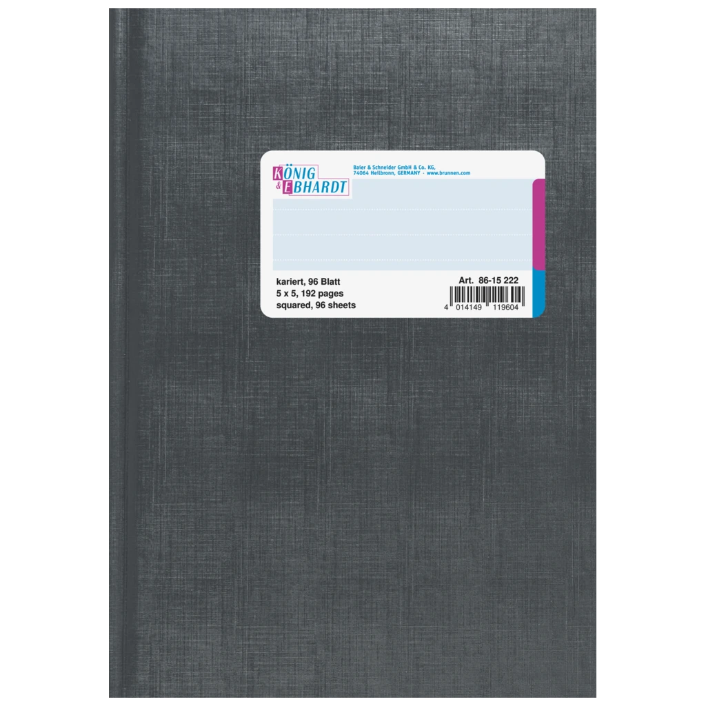Geschäftsbuch | A5, 192 Seiten, kariert, Kunststoff, grau