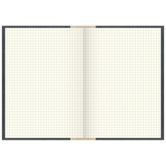 Geschäftsbuch | A5, 480 Seiten, kariert, Kunststoff, grau