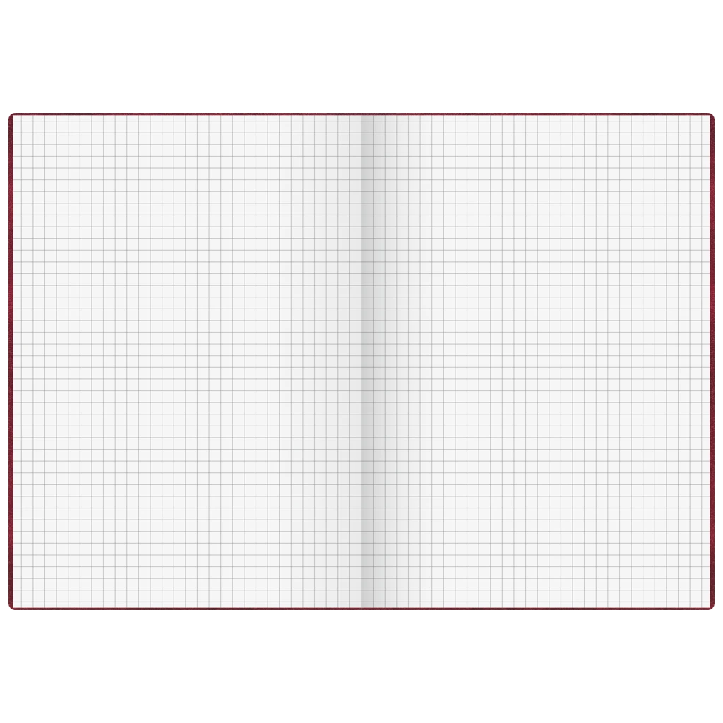 Geschäftsbuch | A5, 192 Seiten, kariert, Kunststoff, rot