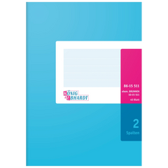 Spaltenbuch | A5, 80 Seiten, 2 Spalten, Karton, magenta/hellblau