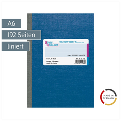 Kladde | A6, 192 Seiten, liniert, Karton, blau