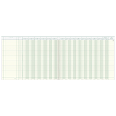 Amerikanisches Journal | 420×297 mm, 96 Seiten, Konten-Journal, Karton, magenta/hellblau