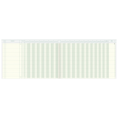 Vario-Journal mit Kopfleiste | 530×330 mm, 96 Seiten, Konten-Journal, Karton, magenta/hellblau